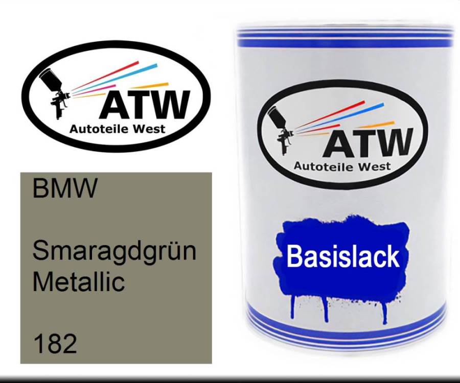 BMW, Smaragdgrün Metallic, 182: 500ml Lackdose, von ATW Autoteile West.